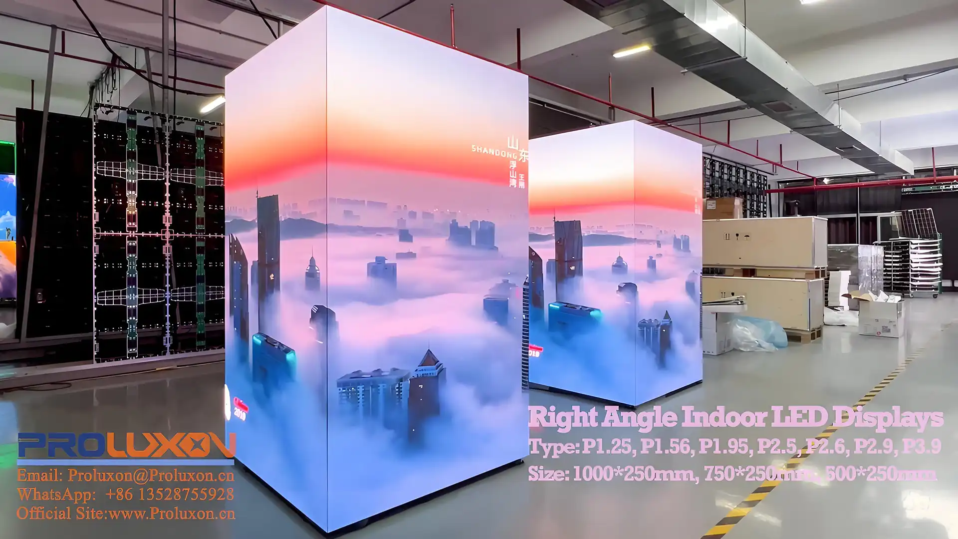 RIGHT ANGLE INDOOR LED VIDEO WALLS